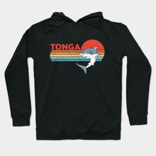 White Shark Kingdom of Tonga Vintage Travel Design Hoodie